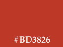 Color swatch of #BD3826.